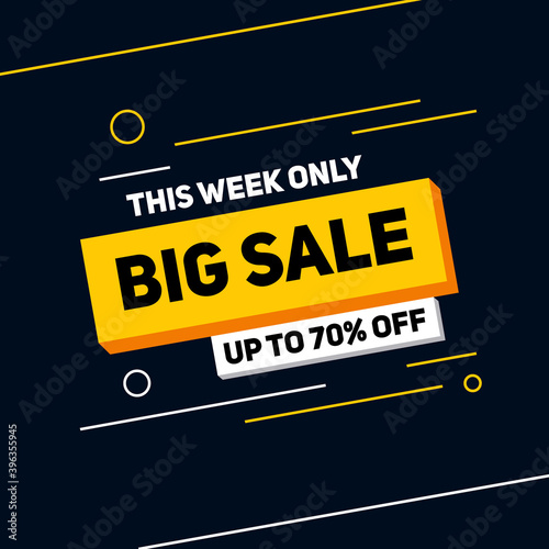 Big sale vector illustration for product promotion on social media, web banner, flyer, poster.