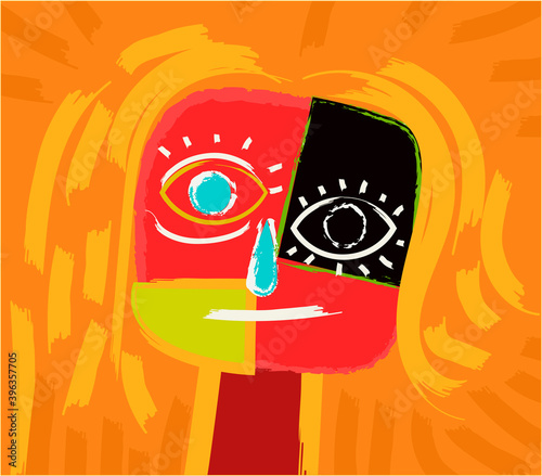 outsider brut art face portrait doodle cartoon 