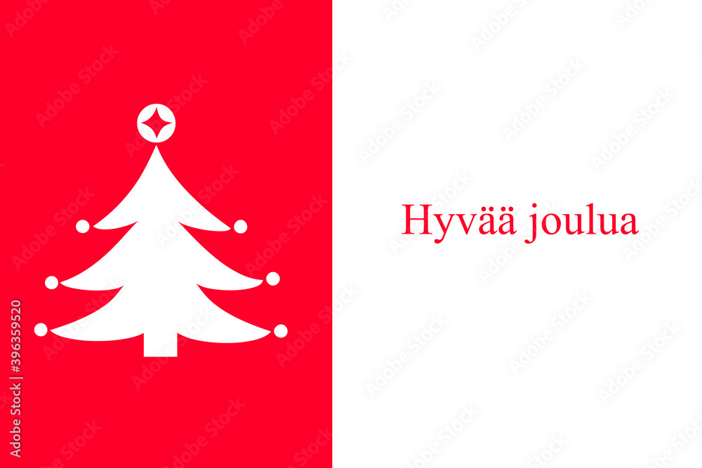 Weihnachtskarte Hyvää joulua mit weihnachtlichen Symbolen Stock Illustration Adobe Stock