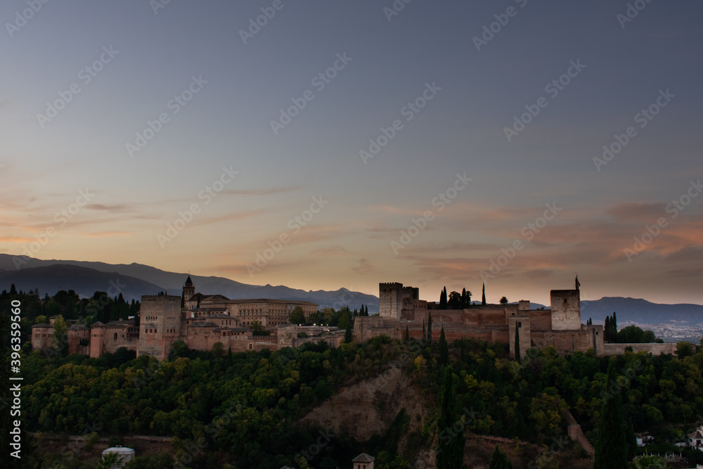 Granada. Views of the city and the white houses. Granada Cathedral. Views of the Alhambra.