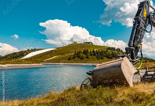 Beautiful alpine view at the famous Panoramabahn Kitzbueheler Alpen, Salzburg, Austria photo