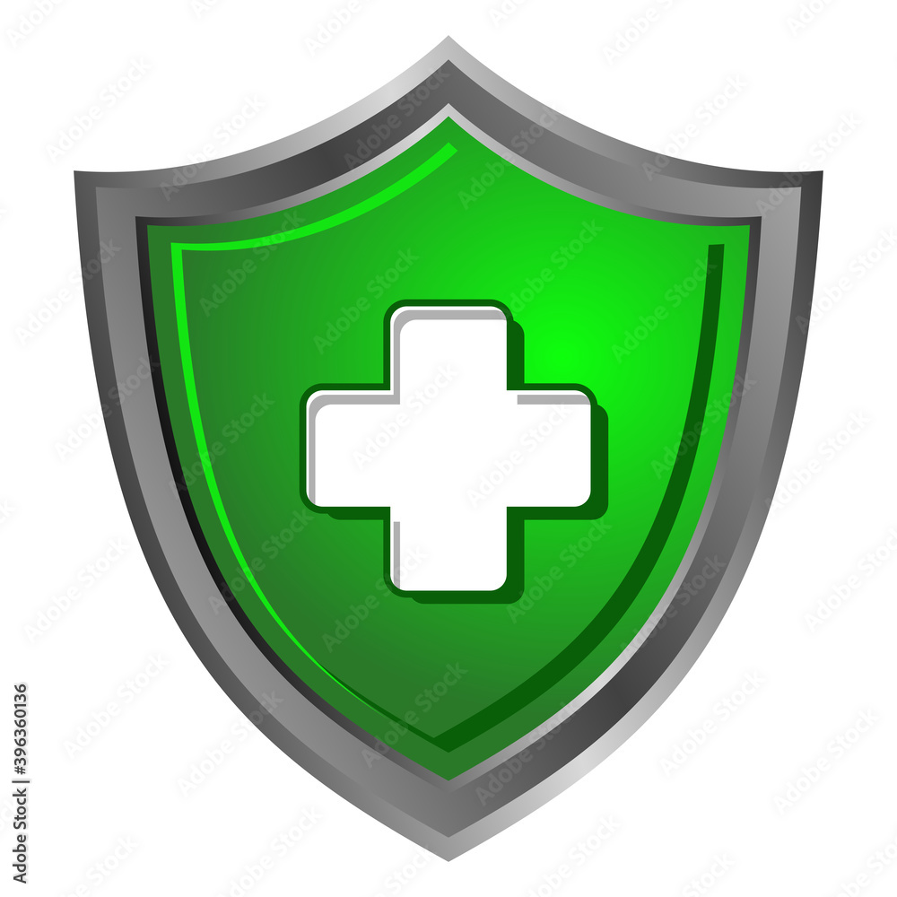 Obraz premium health protection, medical safety. green security.