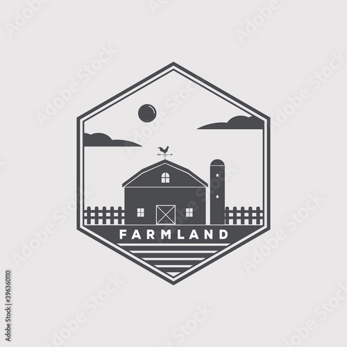 Farm land logo vector illustration design