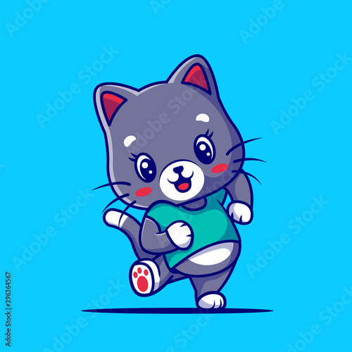 cute happy cat cartoon vector illustration