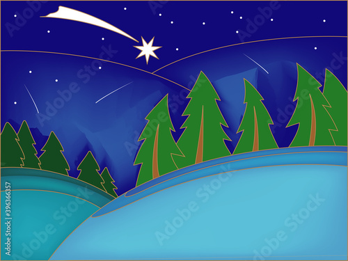 Greeting card for the new year and Christmas holidays