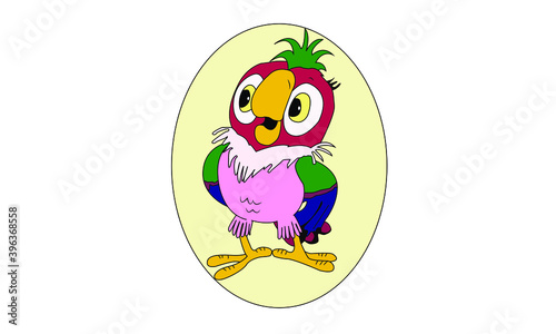 Funny restless kind parrot from the Soviet cartoon