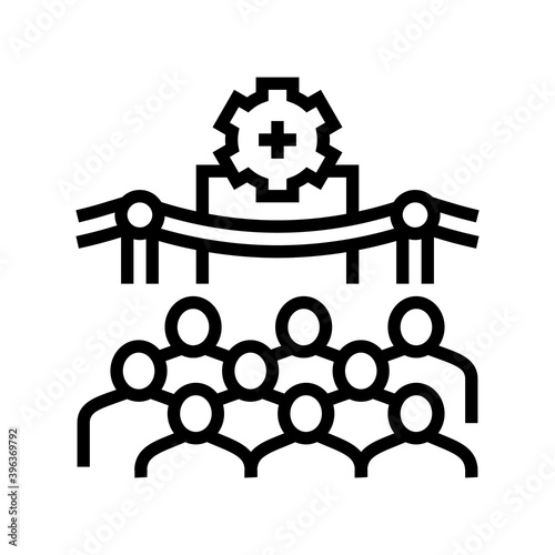 manufacturing process introduction line icon vector. manufacturing process introduction sign. isolated contour symbol black illustration
