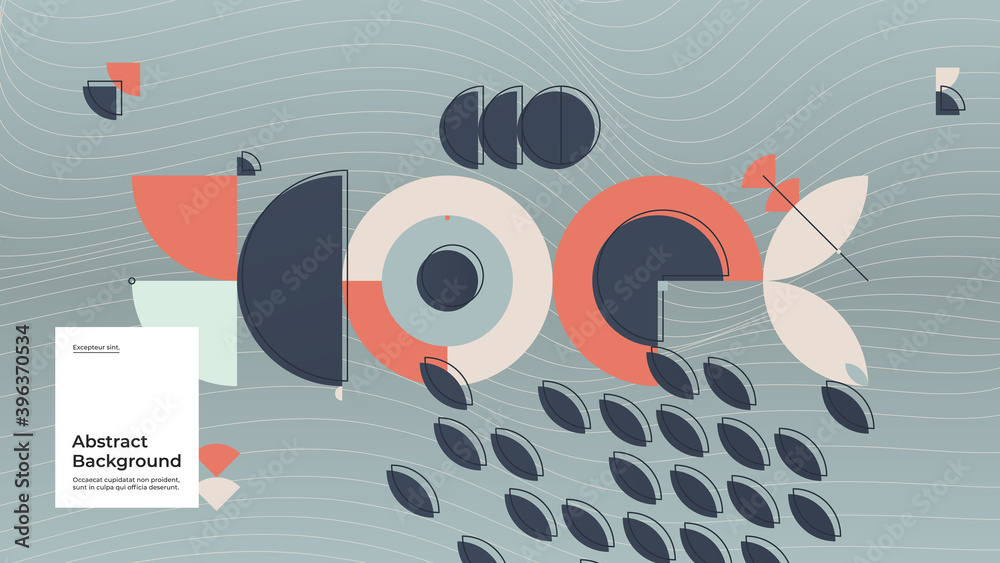 Obraz premium Abstract background illustration. Flat geometric shapes, lines composition. Eps10 vector.