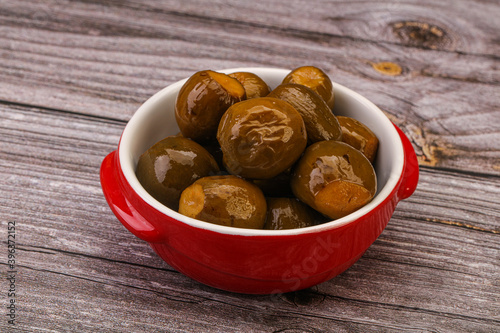 Marinated feijoa in the bowl