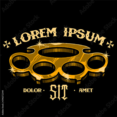 vector of knuckle brass emblem badge