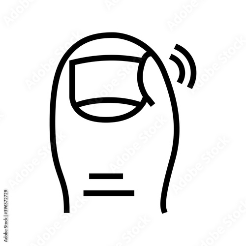 ingrown nail pain line icon vector. ingrown nail pain sign. isolated contour symbol black illustration