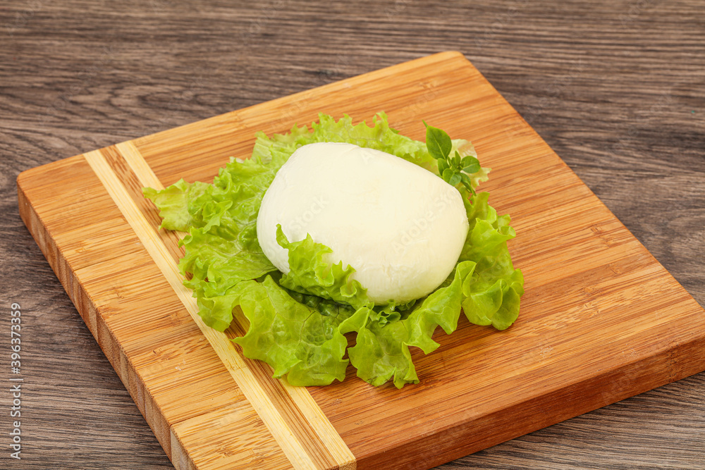 Italian Mozzarella cheese over board Italian Mozzarella cheese over board