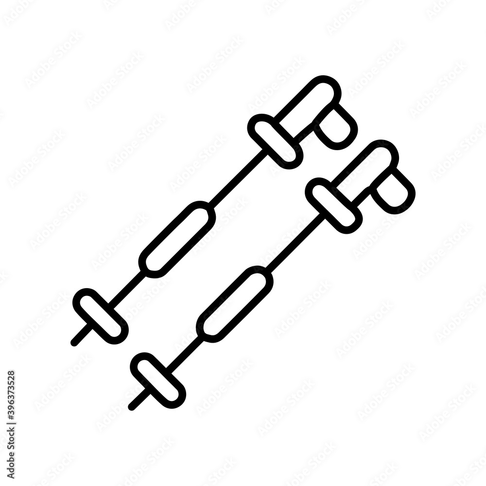 Ski Sticks Poles line icon Ski Sticks Poles line icon