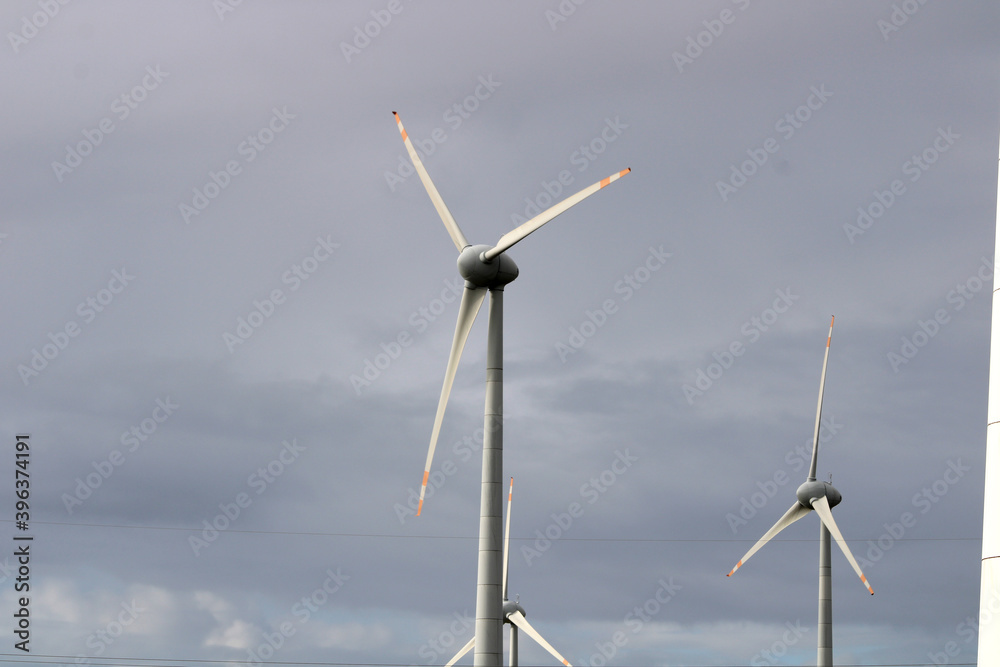 Wind power generating Windmills. Wind turbine. Wind power generating Windmills. Wind turbine.