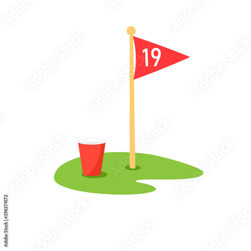 19th hole icon. Clipart image isolated on white background.