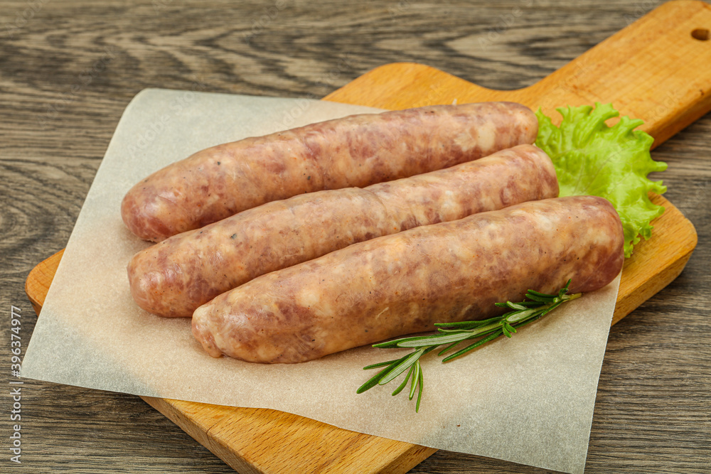 Raw pork meat sausages for grill Raw pork meat sausages for grill