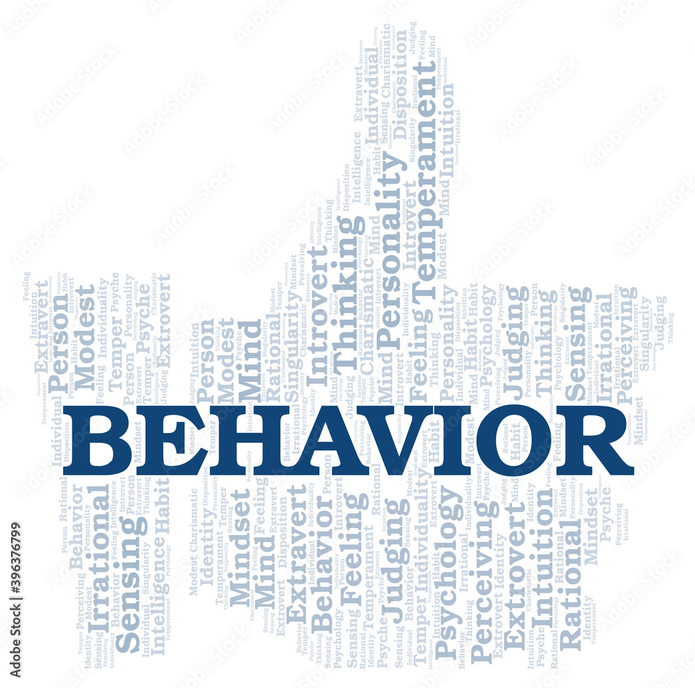 Obraz premium Behavior typography word cloud create with the text only.