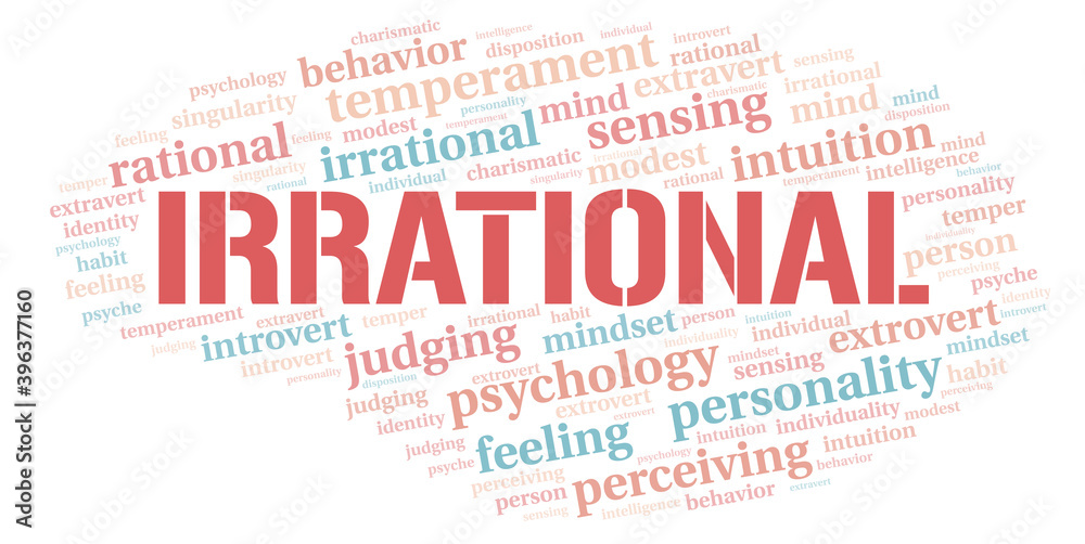 Fototapeta premium Irrational typography word cloud create with the text only.