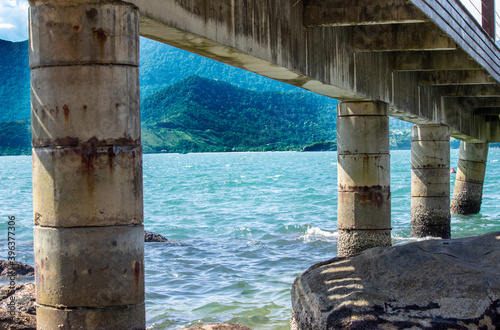 wooden bridge over the sea