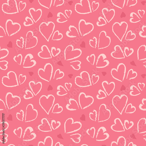 Beautiful Vector illustration. Seamless pattern with hearts.