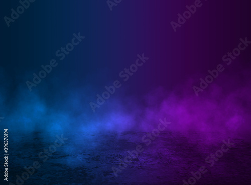 Fototapeta Naklejka Na Ścianę i Meble -  Neon abstract light rays on a dark background. Light effect, laser show, surface reflection. Ultraviolet radiation, nightclub. 3d illustration