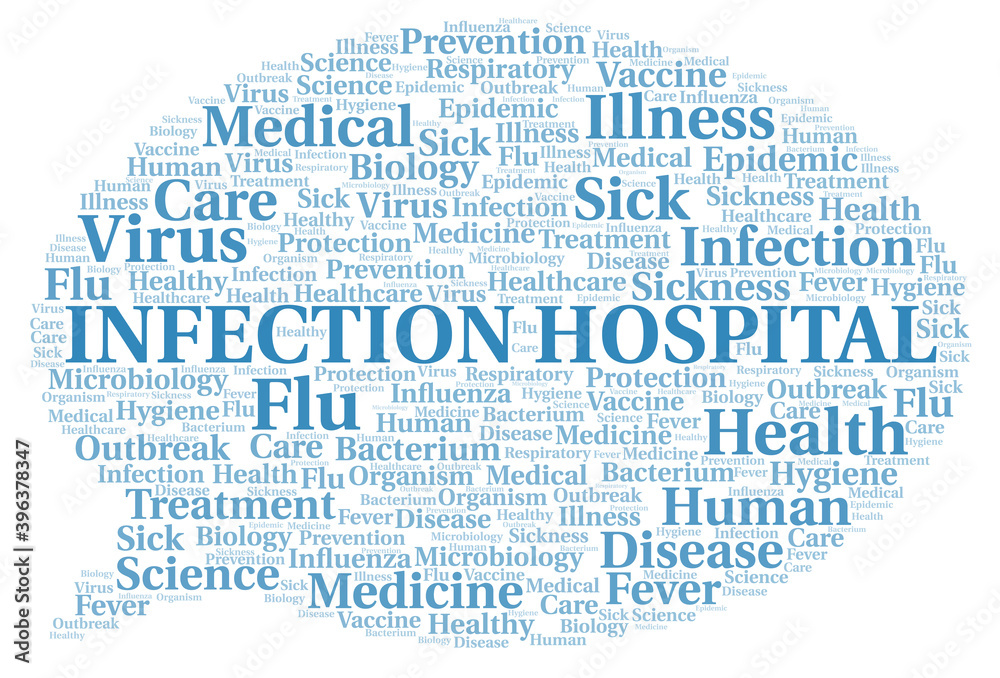 Infection Hospital typography word cloud create with the text only. Infection Hospital typography word cloud create with the text only.