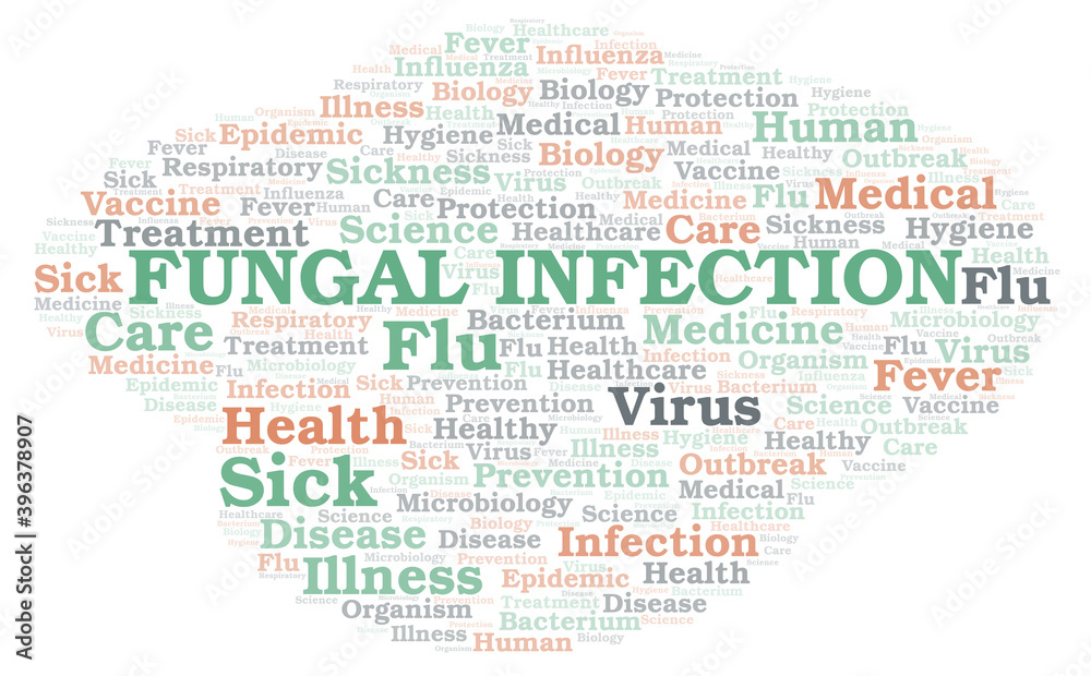 Fungal Infection typography word cloud create with the text only.