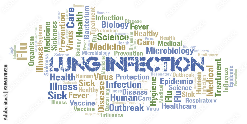 Lung Infection typography word cloud create with the text only.