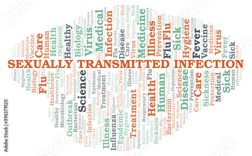 Sexually Transmitted Infection typography word cloud create with the text only.