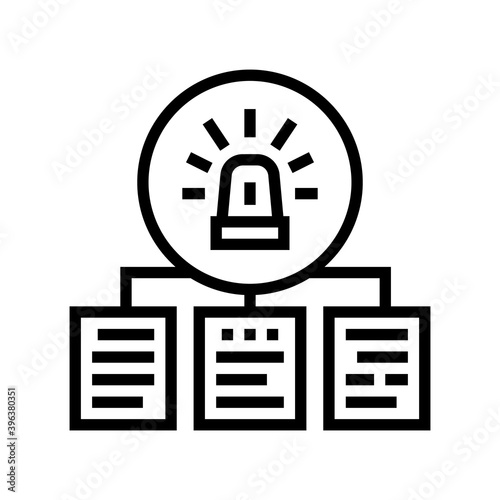 documentation with incidents line icon vector. documentation with incidents sign. isolated contour symbol black illustration