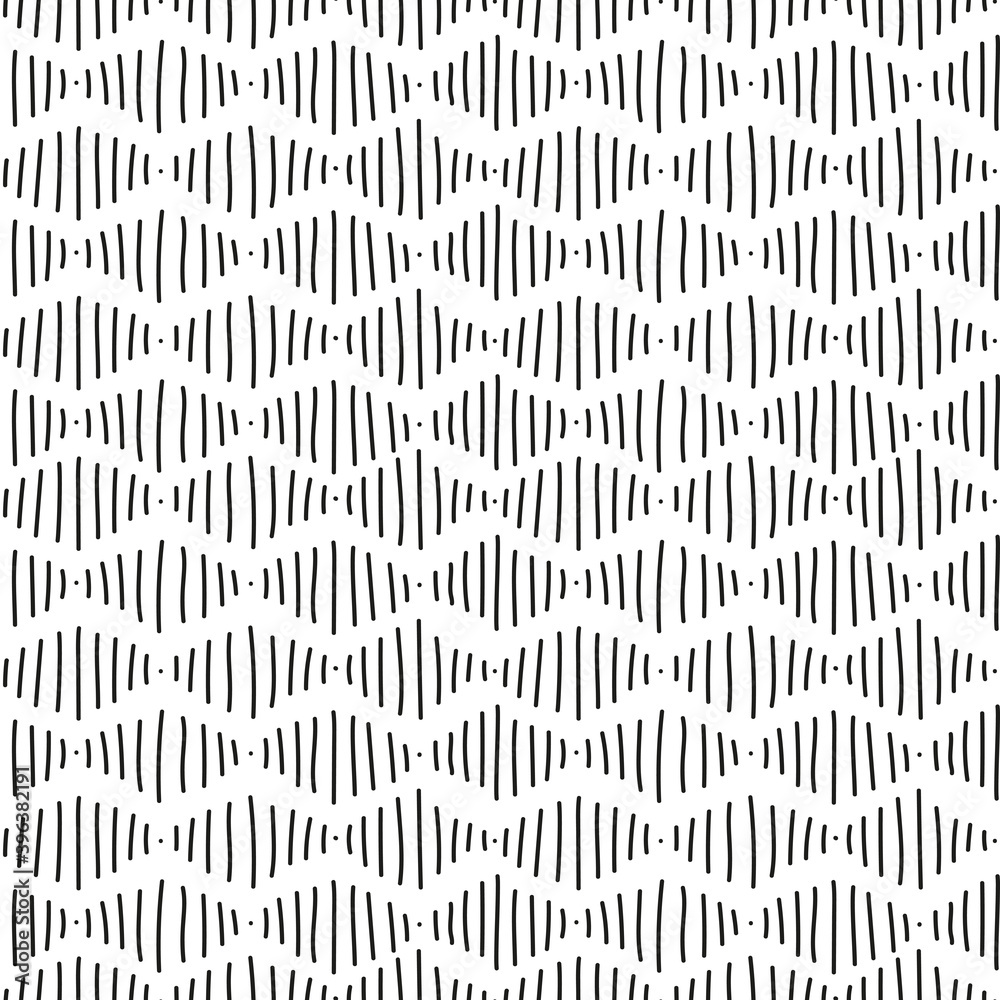 Abstract seamless pattern. Simple repeating ornament with lines and dots. Black lines on white background. Vector endless texture for wrapping paper, textile, wallpaper, fabric. Abstract seamless pattern. Simple repeating ornament with lines and dots. Black lines on white background. Vector endless texture for wrapping paper, textile, wallpaper, fabric.