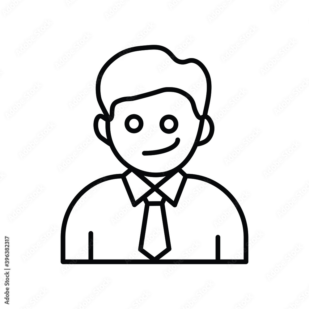 Working Man smiling line icon
