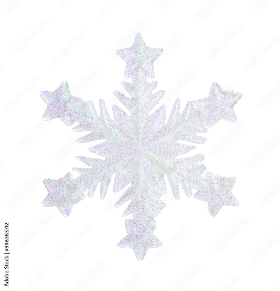 Beautiful decorative snowflake isolated on white. Christmas decoration