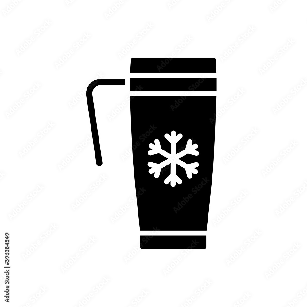 Travel thermo cup vector glyph icon. Winter sign Travel thermo cup vector glyph icon. Winter sign