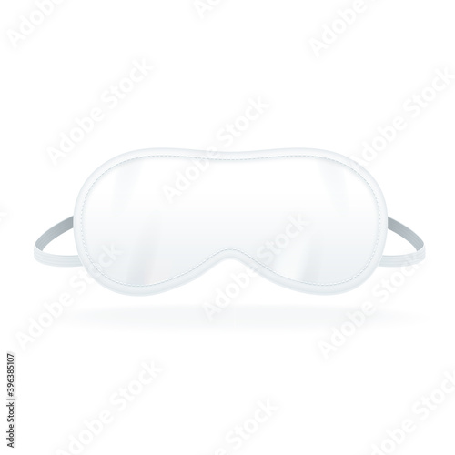 Realistic Detailed 3d Blank White Sleep Mask Template Mockup. Vector