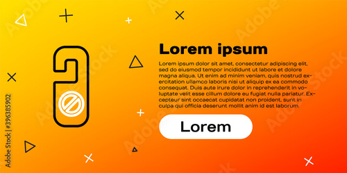 Line Please do not disturb icon isolated on yellow background. Hotel Door Hanger Tags. Colorful outline concept. Vector Illustration.