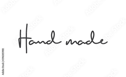 Hand made text. Calligraphic handwritten lettering text. Vector.