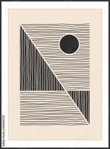 Trendy abstract creative minimalist artistic hand drawn composition