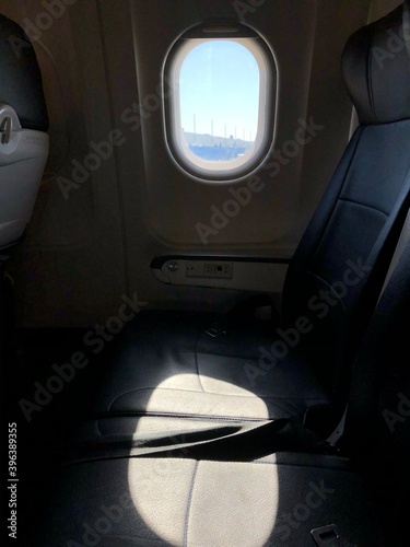 Empty airplane seat 