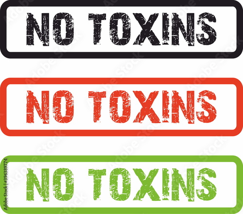 no toxins stamp and inscription 