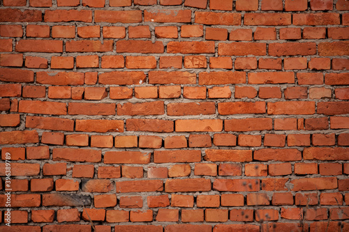 brick wall with poor masonry. brick wall texture