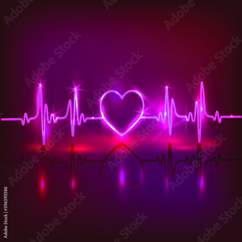 heart beats cardiogram  make a heart on ecg