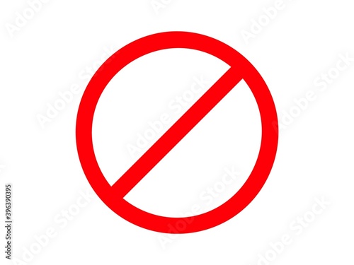 Red prohibition sign. Circle with crossed out line ban symbol and warning about danger restriction of movement and information taboo entry into premises and protection from vector troubles.