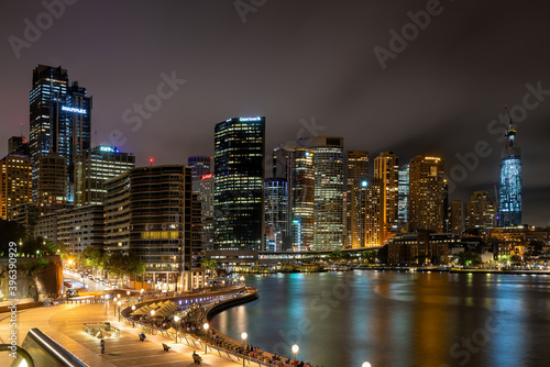 Sydney, New South Wales, Australia ; Sydney skyline illuminated at night. 