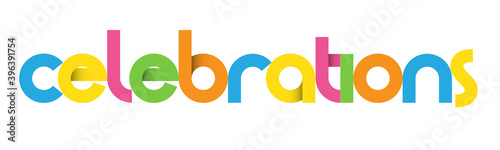CELEBRATIONS colorful vector typography banner