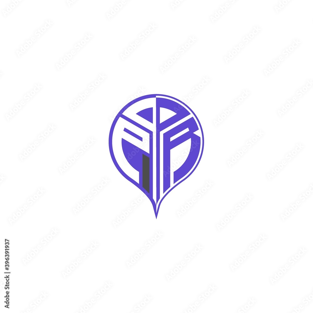 initial letter P R Modern and unique location design initial letter P R Modern and unique location design