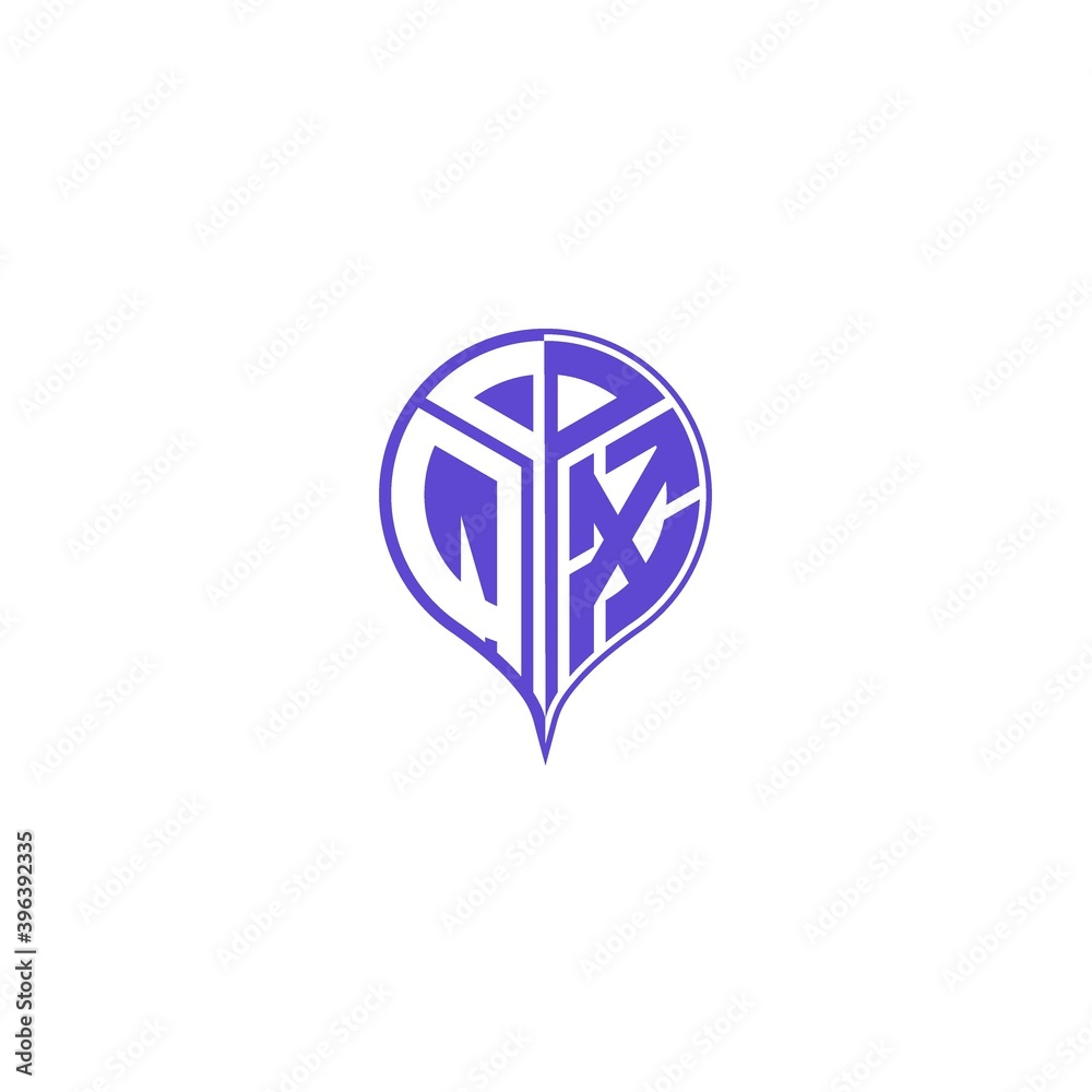 initial letter Q X Modern and unique location design initial letter Q X Modern and unique location design