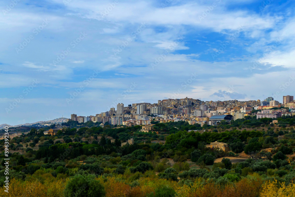Panoramic scene in Agrigento, Sicily, Italy
