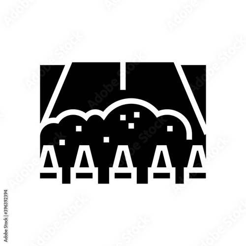 closed road for reconstruction glyph icon vector. closed road for reconstruction sign. isolated contour symbol black illustration