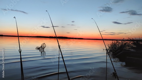 sunset on the lake